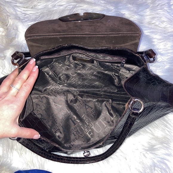 Furla Brera croc embossed shoulder bag - Picture 8 of 13